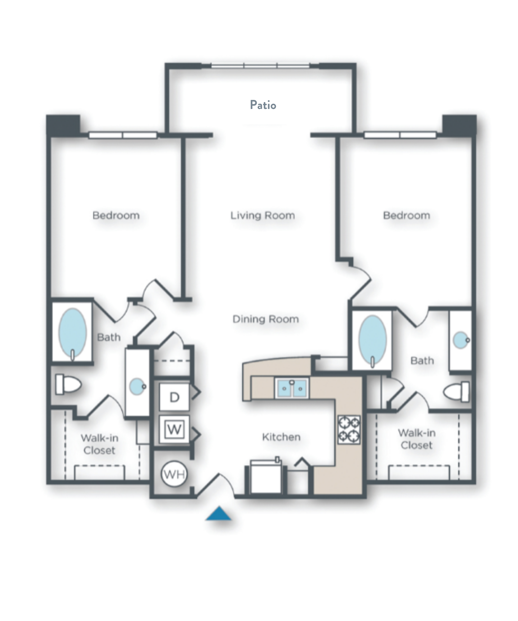 2 bed 2 bath with patio